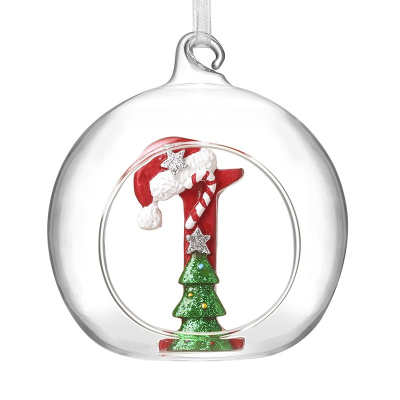 HS A-Z Glass Open Xmas Bauble
