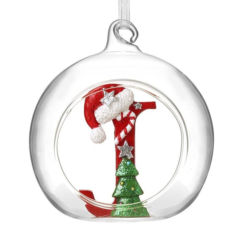 HS A-Z Glass Open Xmas Bauble
