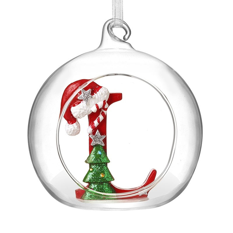 HS A-Z Glass Open Xmas Bauble