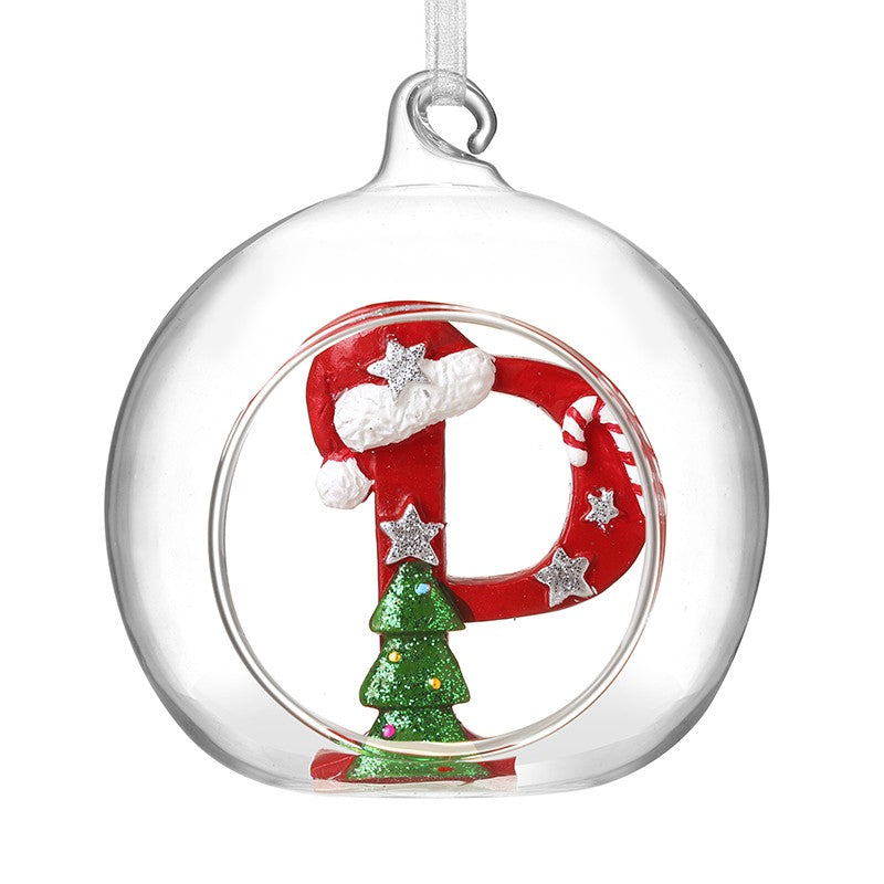HS A-Z Glass Open Xmas Bauble
