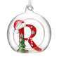 HS A-Z Glass Open Xmas Bauble