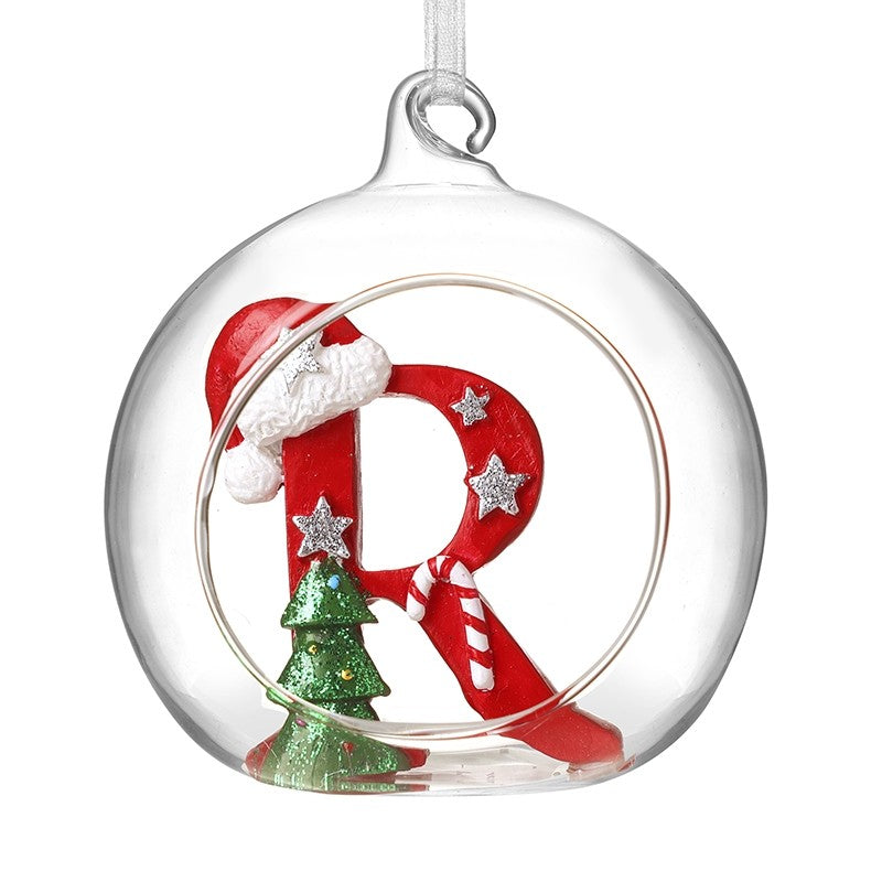 HS A-Z Glass Open Xmas Bauble