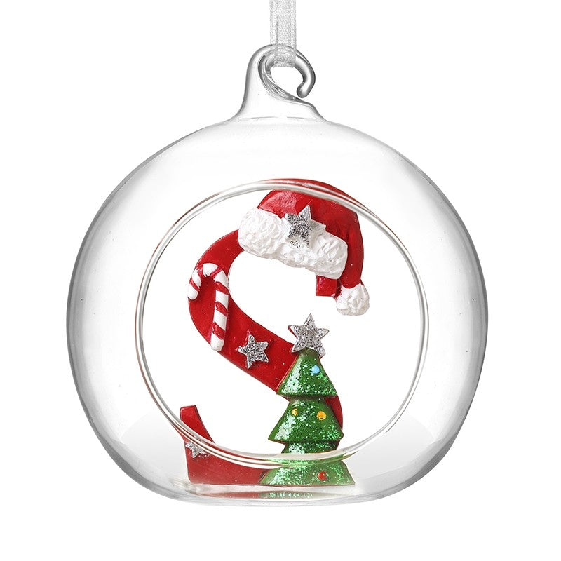 HS A-Z Glass Open Xmas Bauble