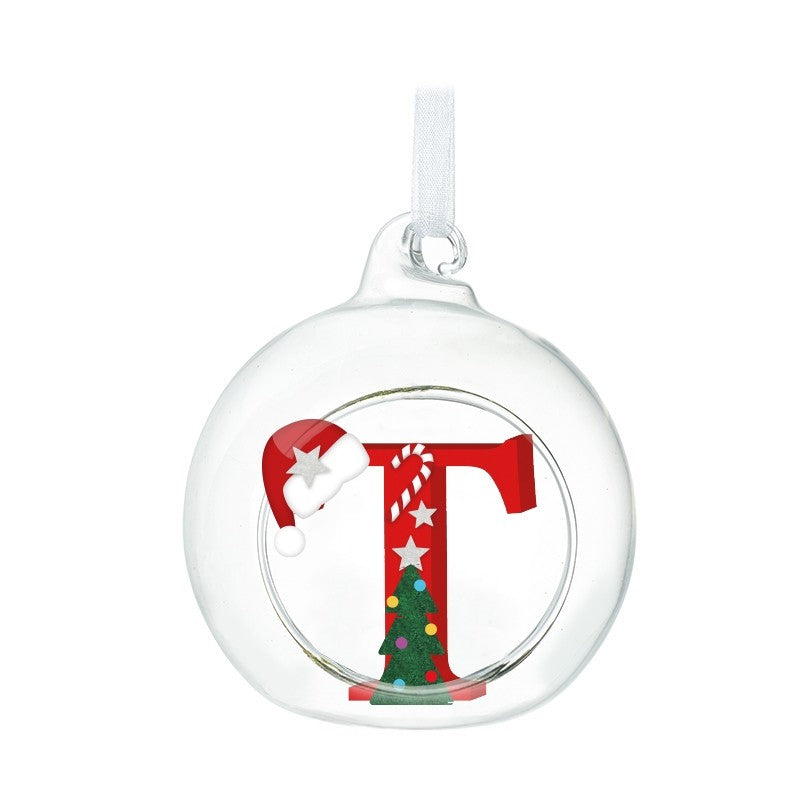 HS A-Z Glass Open Xmas Bauble