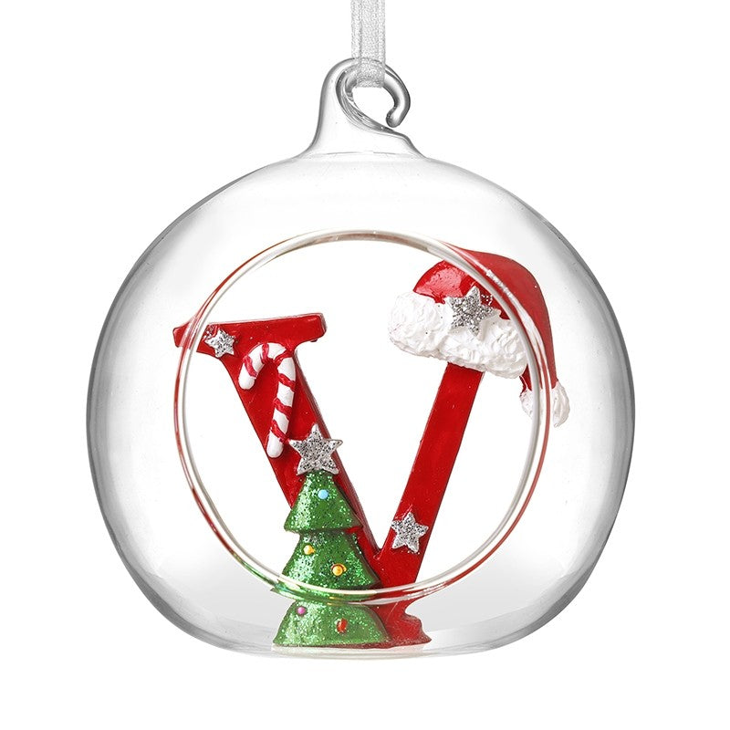 HS A-Z Glass Open Xmas Bauble
