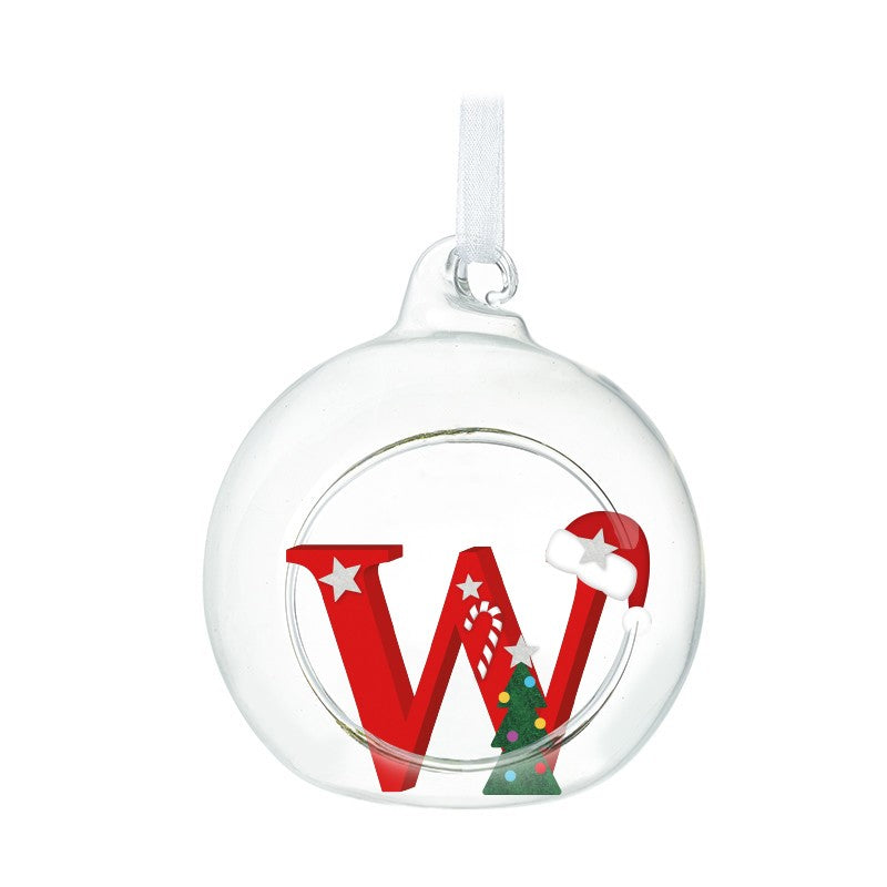 HS A-Z Glass Open Xmas Bauble