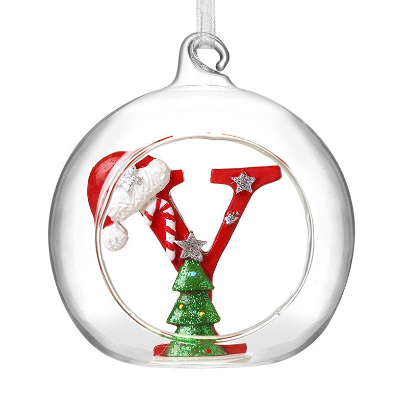 HS A-Z Glass Open Xmas Bauble
