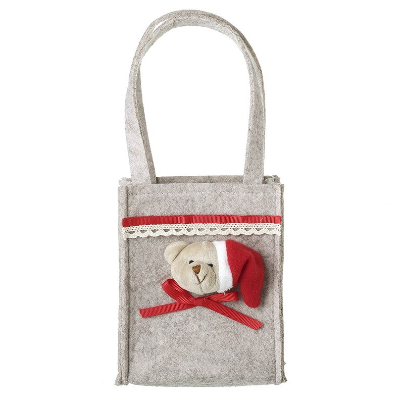 HS Grey Felt Bag With Santa Hat