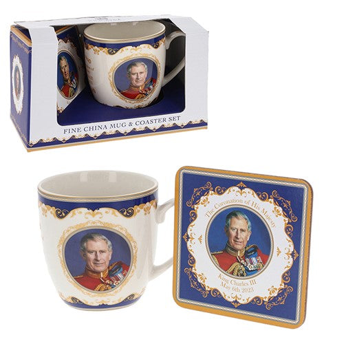 King Charles III Coronation Mug & Coaster Set
