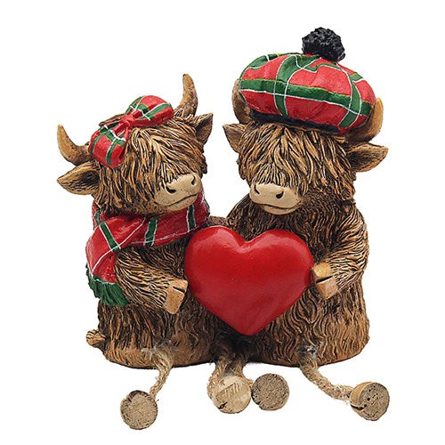 JD Highland Cow Dangle Leg Double Tartan