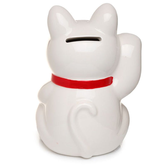 PK Maneki Neko White Ceramic Money Box