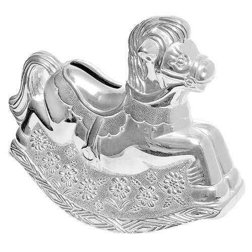 JD Rocking Horse Silver Plated Money Box