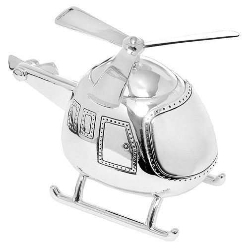 JD Helicopter Silver Plated Money Box