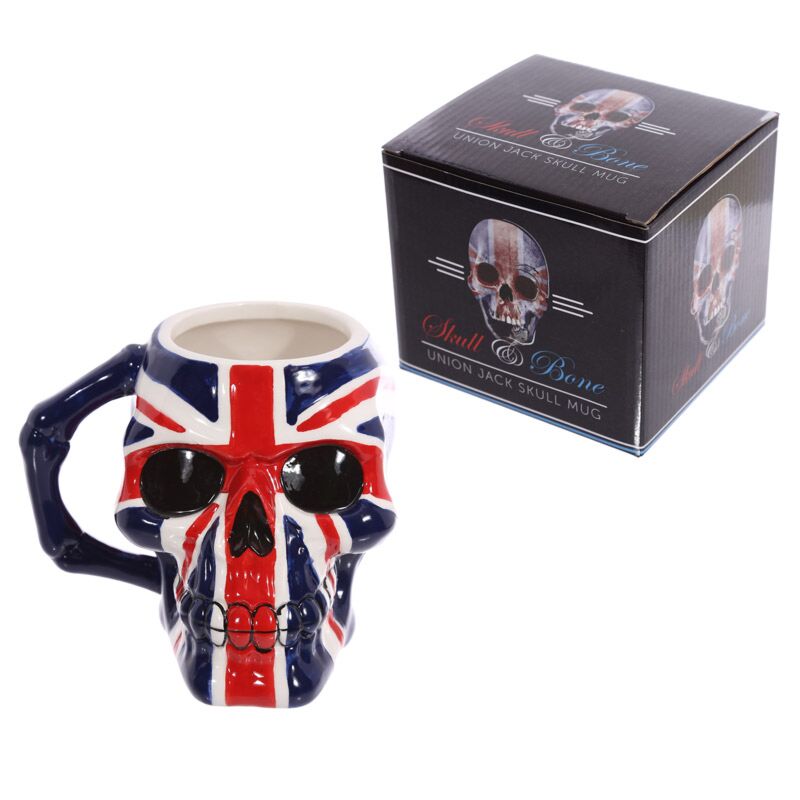 PK Union Flag Skull Shaped Mug