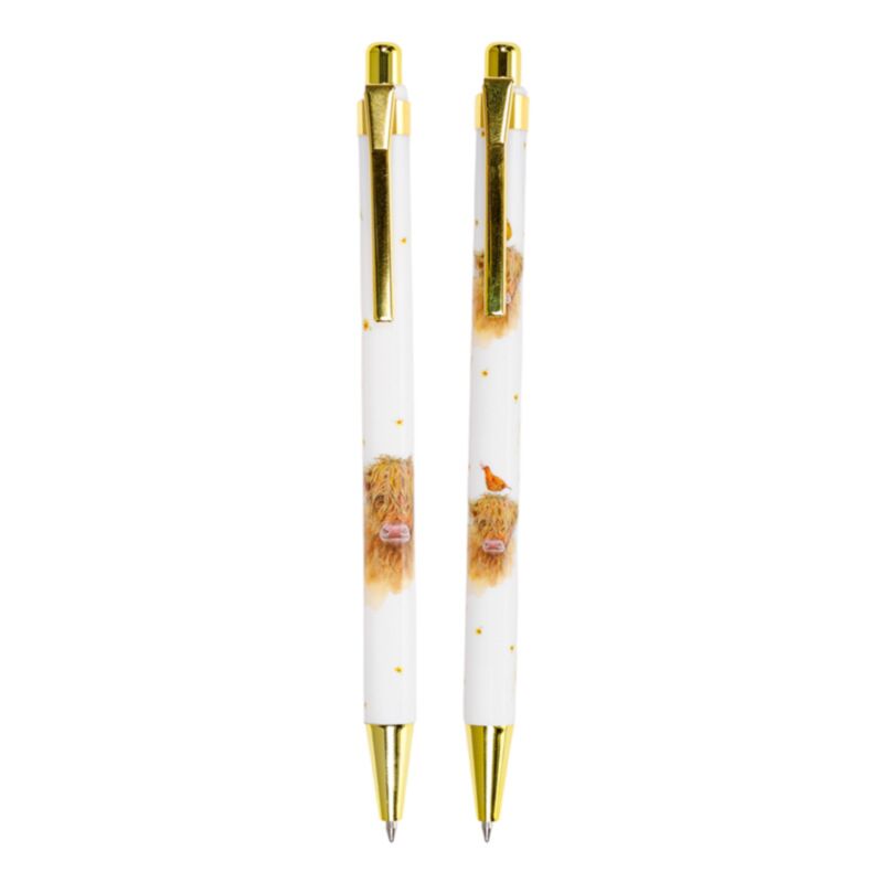 PK Jan Pashley Highland Coo Cow Twin Pen Set