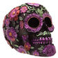 PK Black Skull Shiny Flowers
