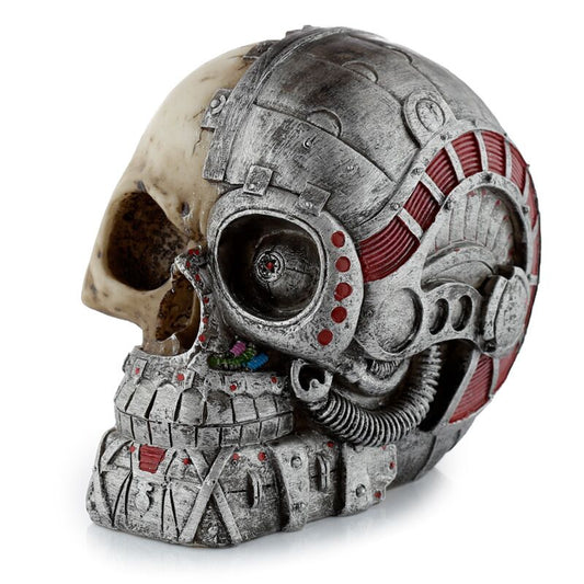 PK Steampunk Style Skull Half Robot Head