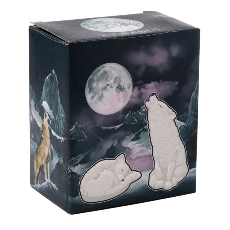 PK White Wolf Ceramic Salt & Pepper Set*~