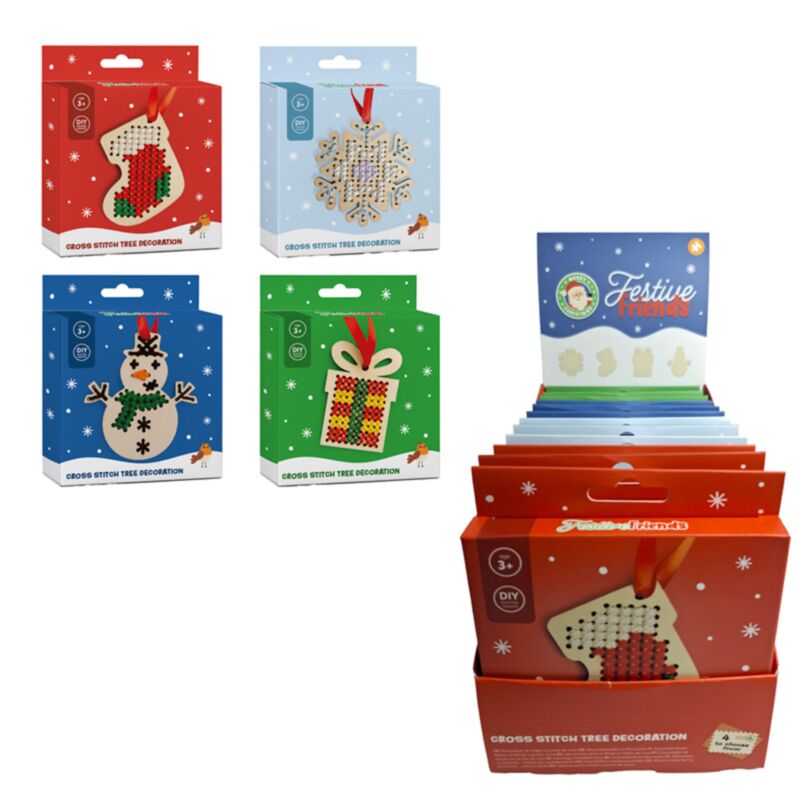 PK Festive Friends Christmas Cross Stitch DIY Decoration