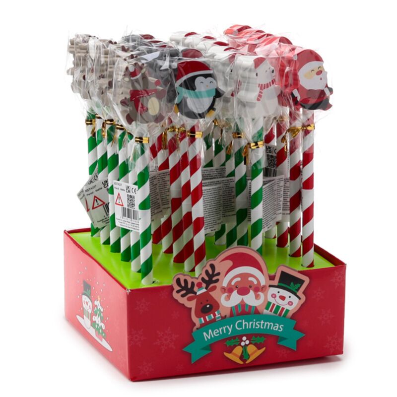 PK Christmas Characters Pencil with Eraser Topper