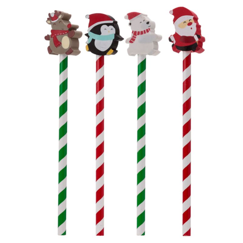 PK Christmas Characters Pencil with Eraser Topper