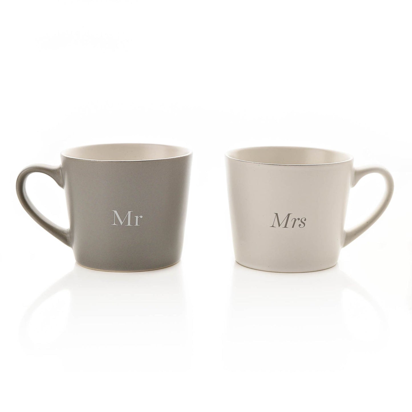 WDP Set Grey & White Mugs - Mr & Mrs
