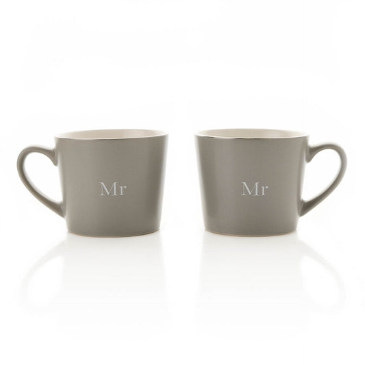 WDP Amore Set of 2 Grey Mugs - Mr & Mr