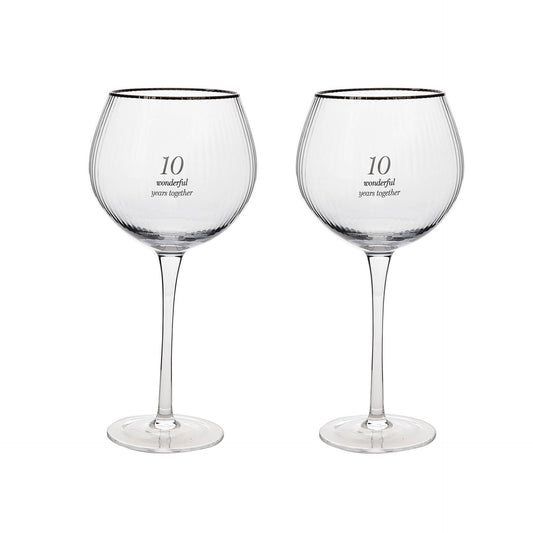 WDP Amore Set of 2 Gin Glasses - 10th Anniversary