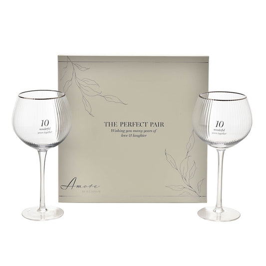 WDP Amore Set of 2 Gin Glasses - 10th Anniversary