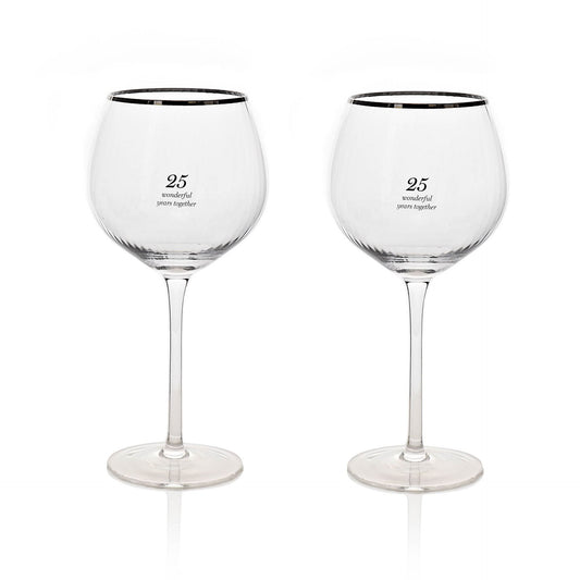 WDP Amore Set of 2 Gin Glasses - 25th Anniversary