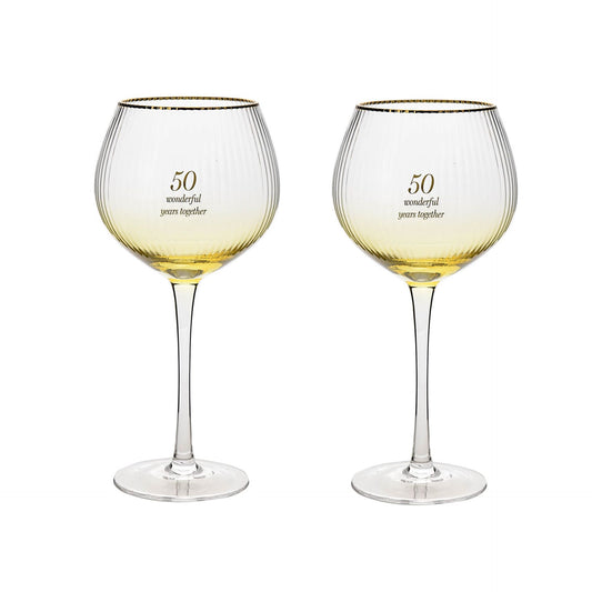 WDP Amore Set of 2 Gin Glasses - 50th Anniversary