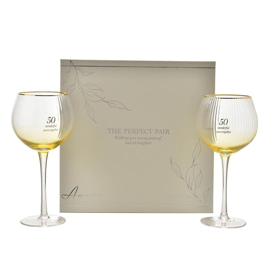 WDP Amore Set of 2 Gin Glasses - 50th Anniversary