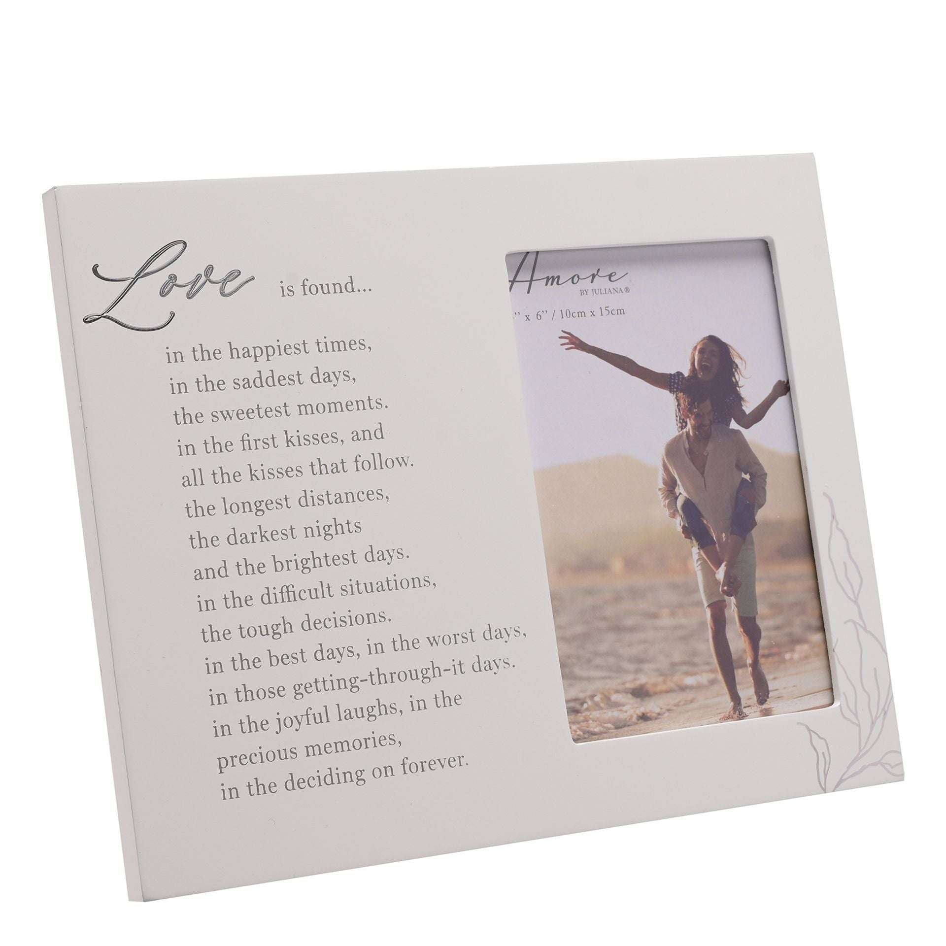 WDP White Photo Frame Love Verse 4x6'