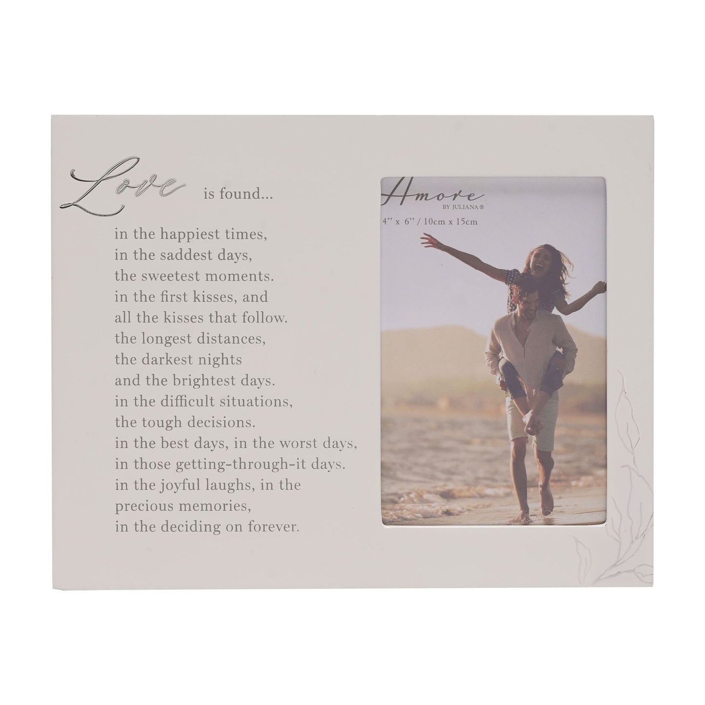 WDP White Photo Frame Love Verse 4x6'