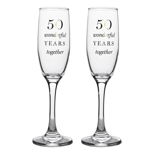 WDP Champagne Flutes Set - 50th Anniv