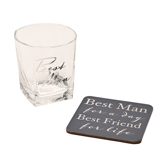 WDP Glass and Coaster Set - Best Man
