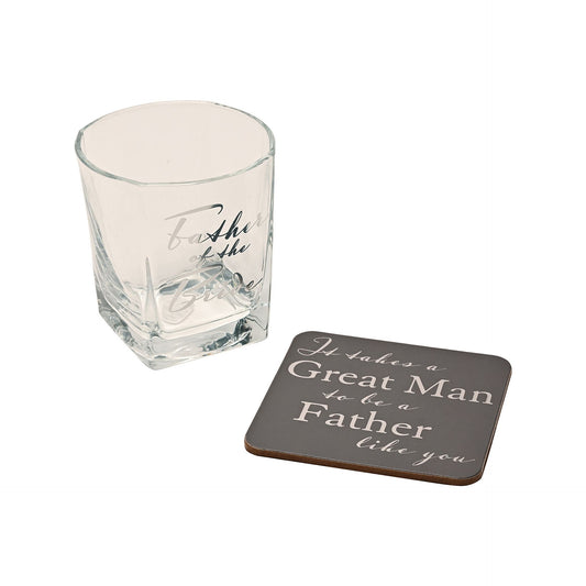 WDP Glass and Coaster Set - Father Bride