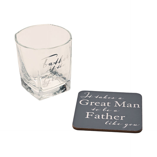 WDP Glass and Coaster Set - Father Groom