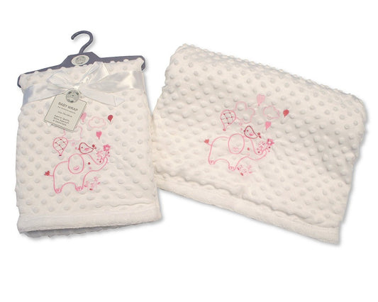 SB Baby Soft Velour Dotted Wrap - Pink