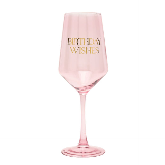 WDP Confetti Wine Glass - Birthday Wishes