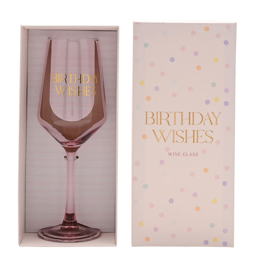 WDP Confetti Wine Glass - Birthday Wishes