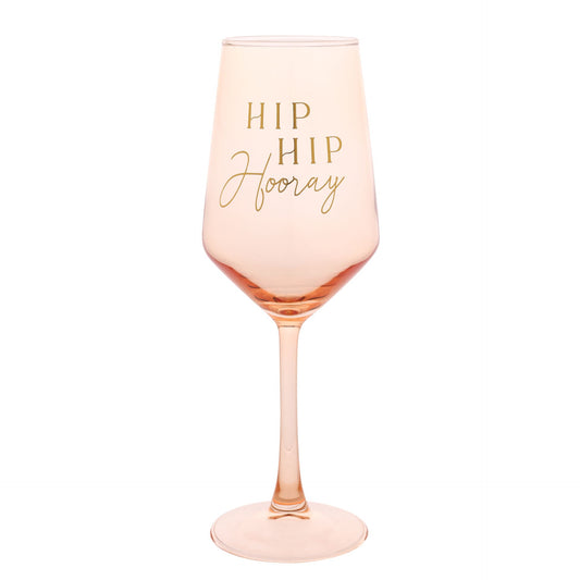 WDP Confetti Wine Glass - Hip Hip Hooray