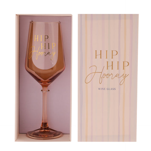 WDP Confetti Wine Glass - Hip Hip Hooray