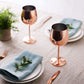 OS 2 Rose Gold Wine Glasses S/S