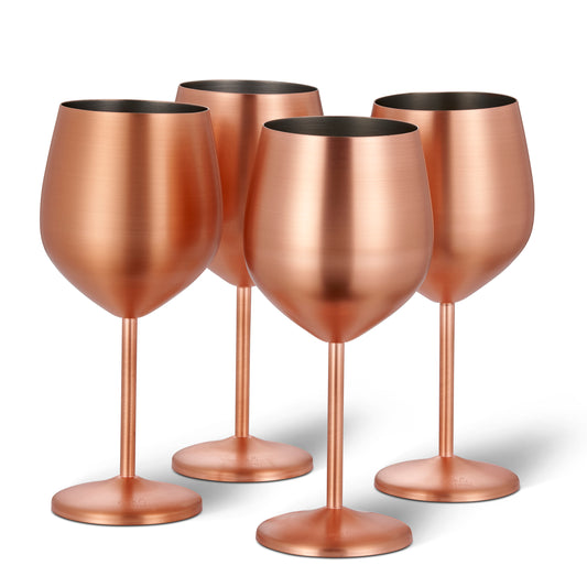 OS 4 Matt Rose Gold Wine Glasses S/S