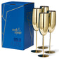 OS 4 Gold Champagne Flutes Stainless St