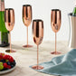 OS 4 Rose Gold Champagne Flutes S/S