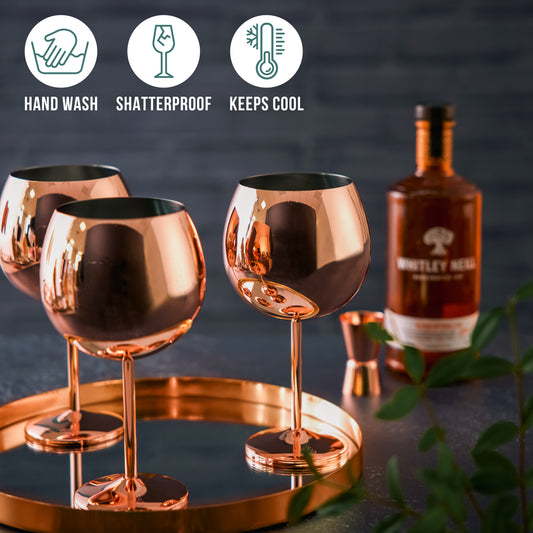 OS 4 Rose Gold Gin Glasses S/S