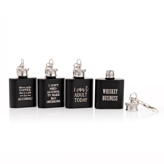 WDP Mad Man Hipster Black Mini Flask