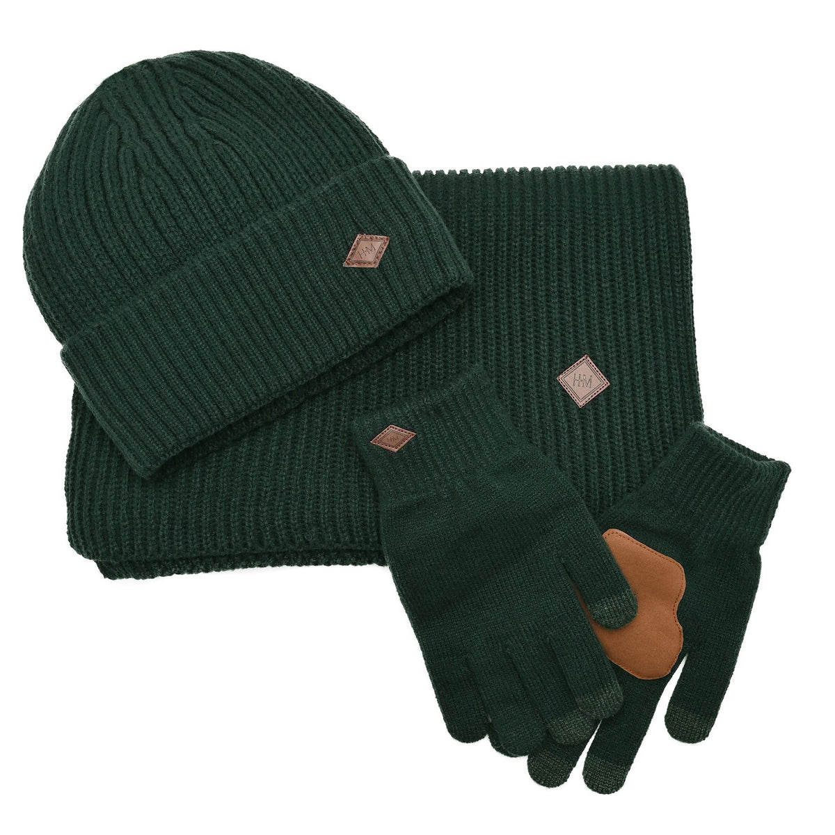 WDP Harvey Makin Layers Hat Gloves and Scarf Gift Set - Green